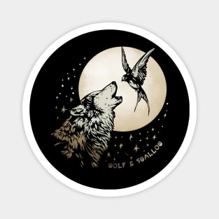 Wolf & Swallow - Moonlight Serenade [GOLD] Magnet